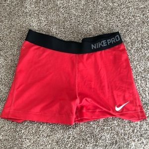 Red Nike Spandex Shorts